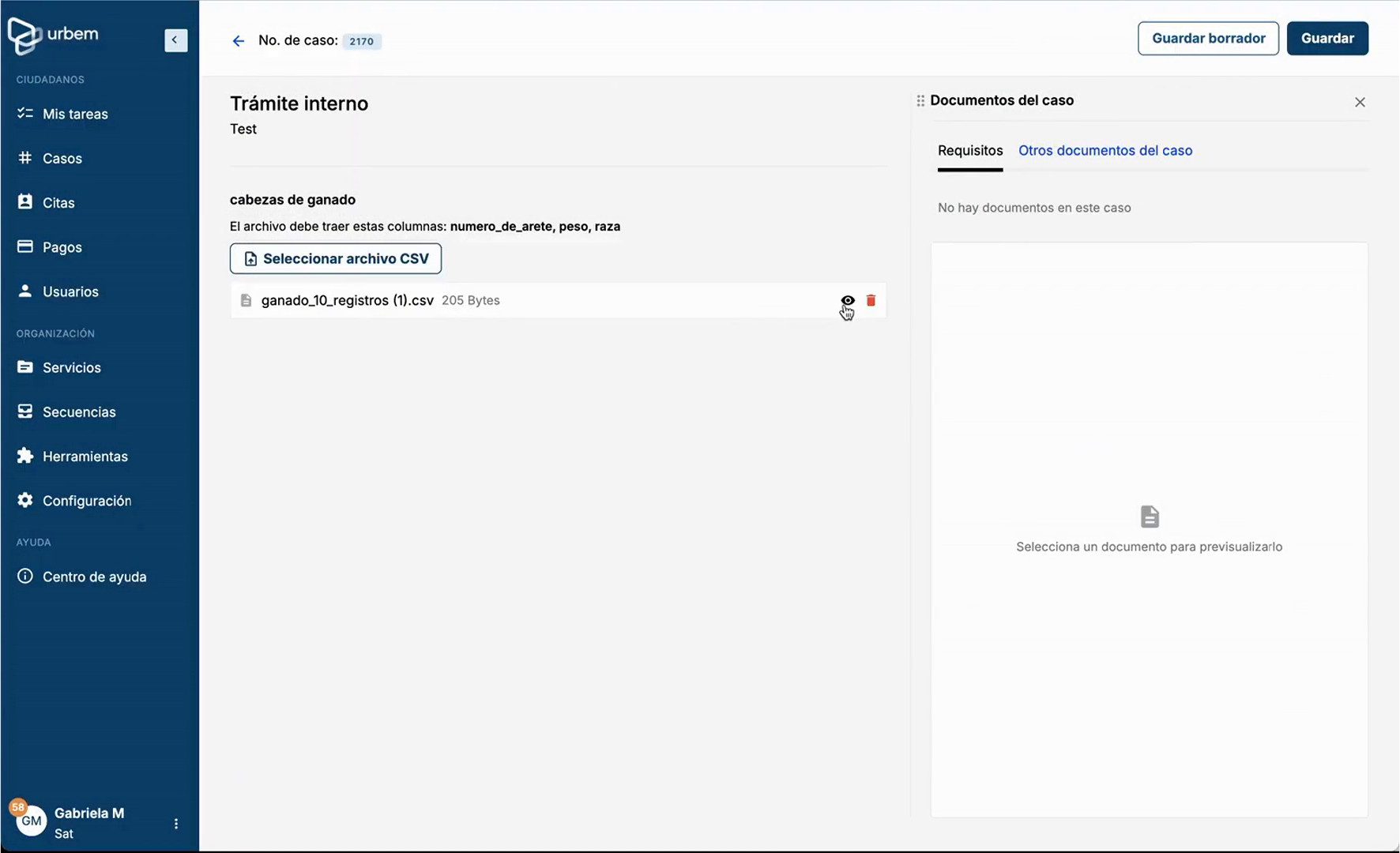 Archivo CSV cargado